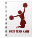 Cheerleader In Silhouette Notebook On White