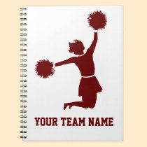 Cheerleader In Silhouette Notebook On White