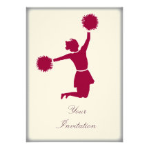 Cheerleader In Silhouette Party Event Invitation