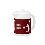 Cheerleader In Silhouette Tea or Coffee Pot Red