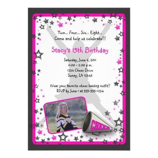 Cheerleader Photo Invitation