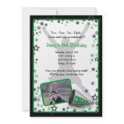 Cheerleader Photo Invitation Green