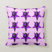 cheerleader purple star American Mojo throw pillow