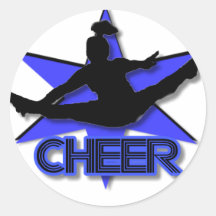 Cheerleader Round Stickers