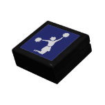 Cheerleader Silhouette Keepsake Jewelry Box Blue