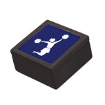 Cheerleader Silhouette Keepsake Jewelry Box Blue Premium Keepsake Boxes