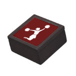 Cheerleader Silhouette Keepsake Jewelry Box Red Premium Jewelry Box