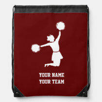 Cheerleader Silhouette On Red Backpack at Zazzle
