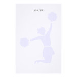 Cheerleader Silhouette With Poms On Stationery