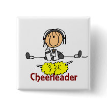 Cheerleader Stick Figure buttons