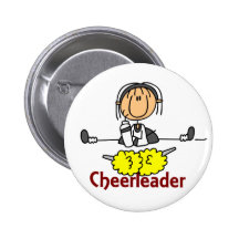 Cheerleader Stick Figure Buttons