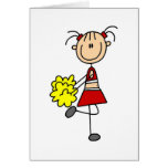 Cheerleader Stick Figure Card
