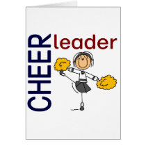 Cheerleader Stick Figure Greeting Card