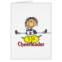 Cheerleader Stick Figure Card