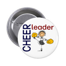 Cheerleader Stick Figure Pin