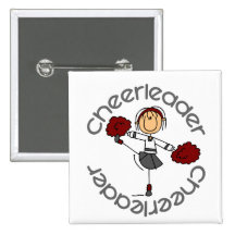 Cheerleader Stick Figure Pin