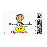 Cheerleader Stick Figure Postage Stamp