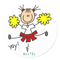 Cheerleader Stick Figure Sticker
