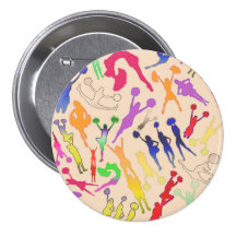 Cheerleaders Collage Pinback Buttons