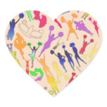 Cheerleaders Collage Heart Sticker