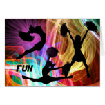 Cheerleaders in Electric Laser Show Cards