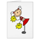 Cheerleading Girl Stick Figure Card