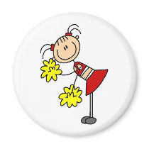 Cheerleading Girl Stick Figure Magnet