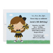 Cheerleading Girls Birthday Party Invitation