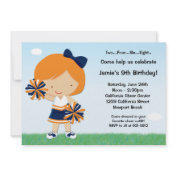 Cheerleading Girls Birthday Party Invitation