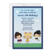 Cheerleading Girls Birthday Party Invitation