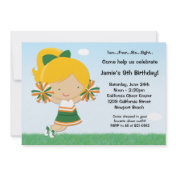 Cheerleading Girls Birthday Party Invitation