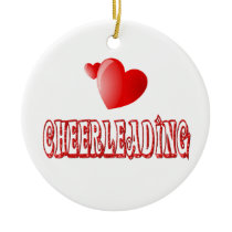 Cheerleading Hearts Christmas Ornaments