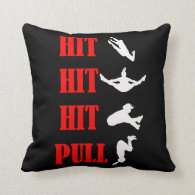 Cheerleading Jump Combo Pillow in red on black