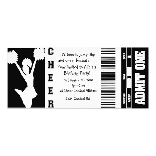 cheerleading ticket invite