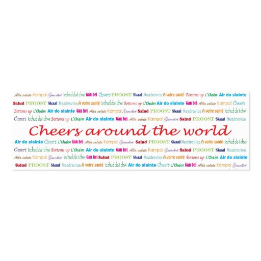 Cheers_Around The World_bartender services Business Card Templates (front side)