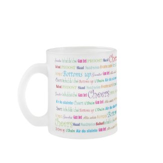 Cheers_Around The World frosted glass mug