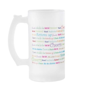 Cheers_Around The World tall frosted glass mug