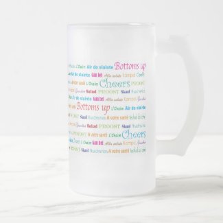 Cheers_Around The World tall frosted glass mug