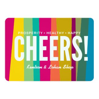 cheers & colorful patterned custom announcement