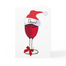 Cheers! HOLIDAY RED WINE PRINT by jill Card