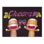 Cheers Sock Monkeys Postcard