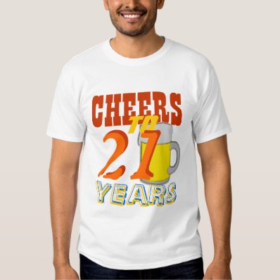 Cheers To 21 Years Beer Birthday T Shirt