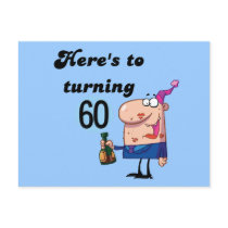 Cheers to 60 Birthday Tshirts and Gifts Postcards