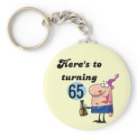 Cheers to 65 Birthday Tshirts and Gifts Keychain