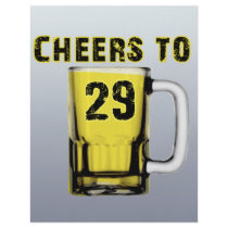 Cheers to Twenty Nine. Birthday Full Color Flyer