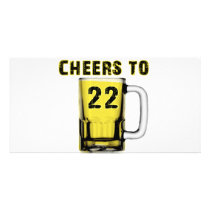 Cheers to Twenty Two. Birthday Photo Cards