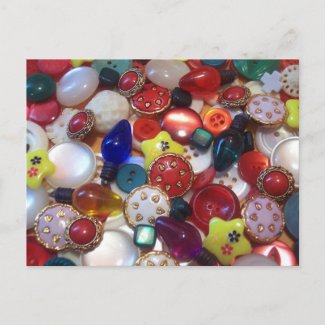 Cheery Christmas Button Collage postcard