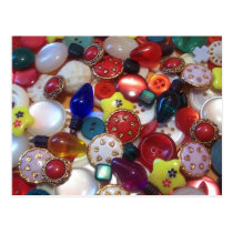 Cheery Christmas Button Collage postcards