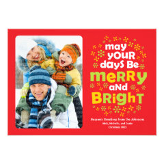 Cheery Merry & Bright Christmas Photo Card