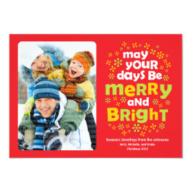 Cheery Merry & Bright Christmas Photo Card